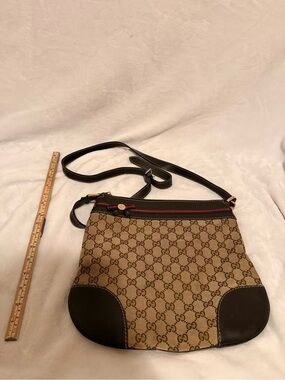 Gucci GG Canvas Mayfair Crossbody Bag Beige brown